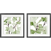 Framed 'Mint Ginko Stems 2 Piece Framed Art Print Set' border=