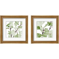 Framed 'Mint Ginko Stems 2 Piece Framed Art Print Set' border=