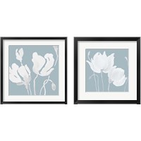 Framed 'White Floral Sway 2 Piece Framed Art Print Set' border=