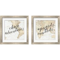 Framed 'Adventure Awaits 2 Piece Framed Art Print Set' border=