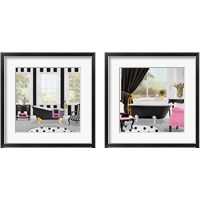 Framed Pop of Pink Bath 2 Piece Framed Art Print Set