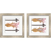 Framed 'Feathers And Arrows 2 Piece Framed Art Print Set' border=