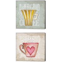 Framed 'Daily Coffee 2 Piece Canvas Print Set' border=