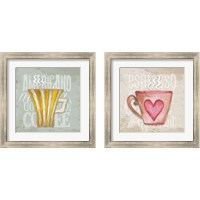 Framed 'Daily Coffee 2 Piece Framed Art Print Set' border=