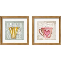 Framed 'Daily Coffee 2 Piece Framed Art Print Set' border=