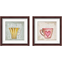 Framed 'Daily Coffee 2 Piece Framed Art Print Set' border=