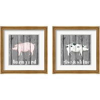 Framed 'Wood Farm Grey  2 Piece Framed Art Print Set' border=