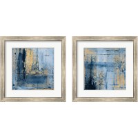 Framed 'Golden Blues 2 Piece Framed Art Print Set' border=