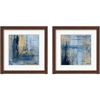 Framed 'Golden Blues 2 Piece Framed Art Print Set' border=