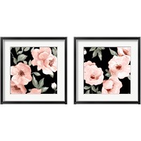 Framed Dusty Rose on Black 2 Piece Framed Art Print Set