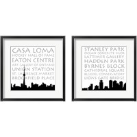 Framed 'Toronto & Vancouver Skyline Square 2 Piece Framed Art Print Set' border=