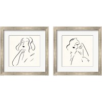 Framed 'Simple Study 2 Piece Framed Art Print Set' border=