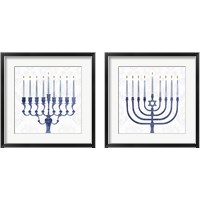 Framed 'Sophisticated Hanukkah 2 Piece Framed Art Print Set' border=