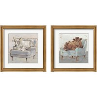 Framed 'Moo-ving In 2 Piece Framed Art Print Set' border=