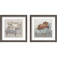 Framed 'Moo-ving In 2 Piece Framed Art Print Set' border=