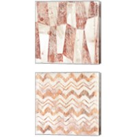 Framed 'Red Earth Textile 2 Piece Canvas Print Set' border=