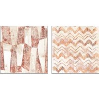 Framed 'Red Earth Textile 2 Piece Art Print Set' border=