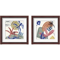 Framed 'Sunburst Abstract 2 Piece Framed Art Print Set' border=