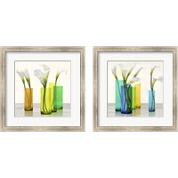 Framed 'Callas in crystal vases 2 Piece Framed Art Print Set' border=