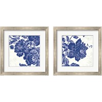 Framed 'Toile Roses 2 Piece Framed Art Print Set' border=