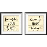 Framed 'Bathroom Signs 2 Piece Framed Art Print Set' border=