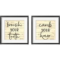 Framed 'Bathroom Signs 2 Piece Framed Art Print Set' border=