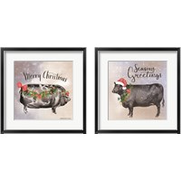 Framed 'Vintage Christmas Be Merry  2 Piece Framed Art Print Set' border=