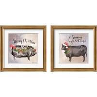 Framed 'Vintage Christmas Be Merry  2 Piece Framed Art Print Set' border=