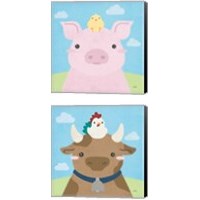 Framed 'Barn Buddies  2 Piece Canvas Print Set' border=