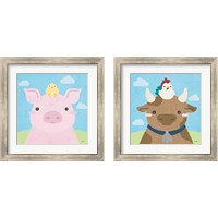 Framed 'Barn Buddies  2 Piece Framed Art Print Set' border=