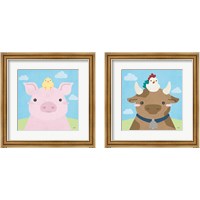 Framed 'Barn Buddies  2 Piece Framed Art Print Set' border=