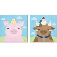 Framed 'Barn Buddies  2 Piece Art Print Set' border=