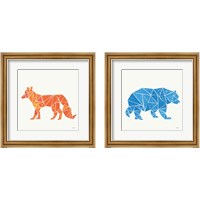 Framed 'Geometric Animal 2 Piece Framed Art Print Set' border=