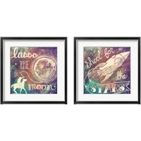 Framed 'Universe Galaxy 2 Piece Framed Art Print Set' border=