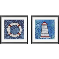 Framed 'Whimsy Coastal 2 Piece Framed Art Print Set' border=