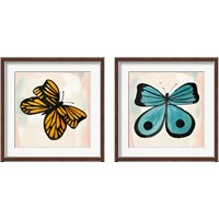 Framed 'Butterfly  2 Piece Framed Art Print Set' border=