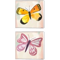 Framed 'Butterfly  2 Piece Canvas Print Set' border=