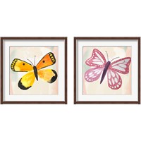 Framed 'Butterfly  2 Piece Framed Art Print Set' border=