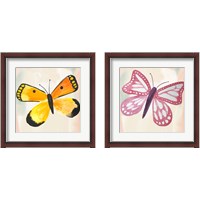 Framed 'Butterfly  2 Piece Framed Art Print Set' border=