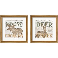 Framed 'Cabin Lodge 2 Piece Framed Art Print Set' border=