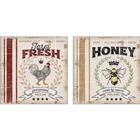 Framed 'Farm Fresh 2 Piece Art Print Set' border=