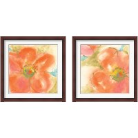 Framed 'Coral Poppy  2 Piece Framed Art Print Set' border=