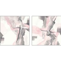 Framed 'Blushing Grey 2 Piece Art Print Set' border=