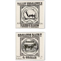 Framed 'Farmhouse Grain Sack Label 2 Piece Canvas Print Set' border=