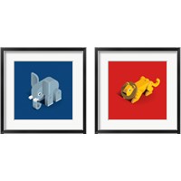 Framed 'Kids Animal 2 Piece Framed Art Print Set' border=