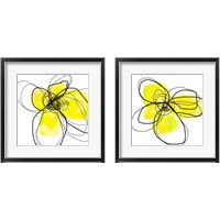 Framed 'Yellow Petals Three 2 Piece Framed Art Print Set' border=