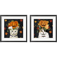 Framed 'Halloween Cat 2 Piece Framed Art Print Set' border=