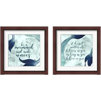 Framed 'Mermaid Inspirations 2 Piece Framed Art Print Set' border=