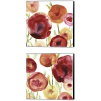 Framed 'Poppy Patch 2 Piece Canvas Print Set' border=