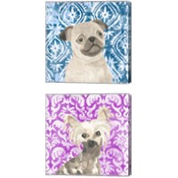 Framed 'Parlor Pooches 2 Piece Canvas Print Set' border=